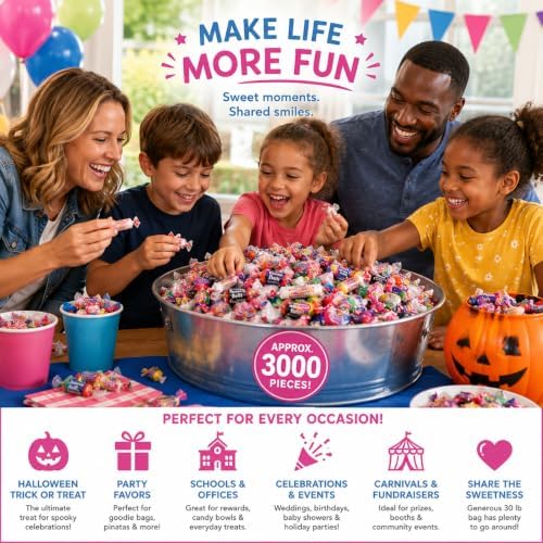 Fun Express Bulk Candy Variety Pack 30 lb, Approx 3000 Pieces