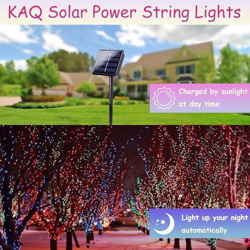 Solar String Lights Outdoor 2Pack 500LED 180FT Christmas Lights Multicolor