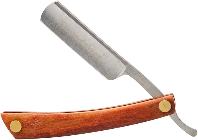 Grandslam Shaving Straight Razor Kit, Cutthroat Straight Razor With Leather Strop, Shaving Brush and Bowl, Stainless Steel Stand, Shave Soap, Gift for Men