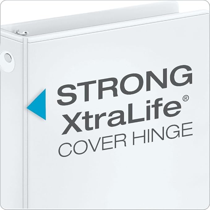 Cardinal Economy 3-Ring Binders, 1.5", Round Rings, Holds 350 Sheets, ClearVue Presentation View, Non-Stick, White, Carton of 12 (90631)