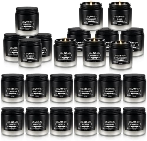 Scented Candle Set 24 Pack, Black&White, Candle for Home Scented, Odor Eliminating, Stress Relief, Long Lasting Soy Wax Gift Set