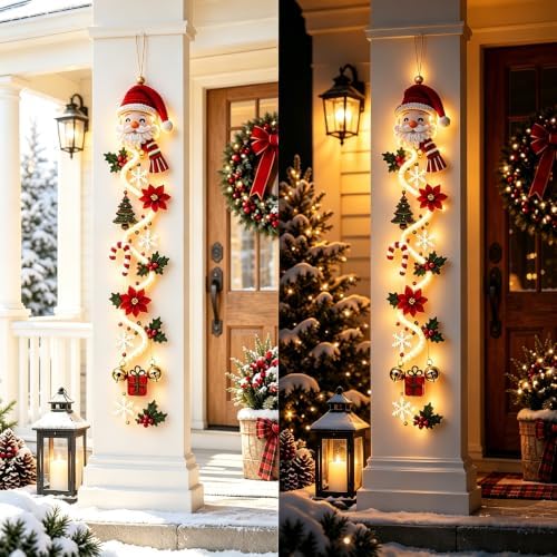 Glowing Christmas Door Hanger,Lighted Christmas Door Hanger Decorations(1#)