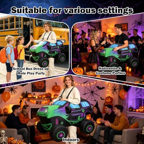 Monster Truck Costume,Inflatable Cosplay Car Adult Costume 3D,Adjustable Suspenders,Funny Cars Halloween Costume for Birthday Party Dress Up Set