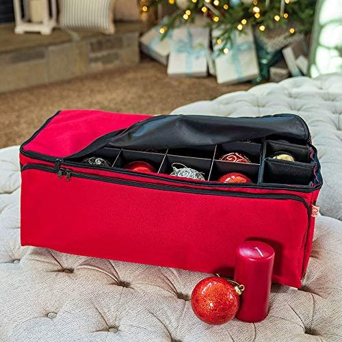 Christmas Ornament Storage Box, 72 (3") Ornaments Plus Extra Side Pockets