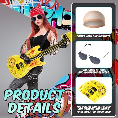 Mepase 3 Set Rocker Costume Men Women Rock and Roll Party Cosplay