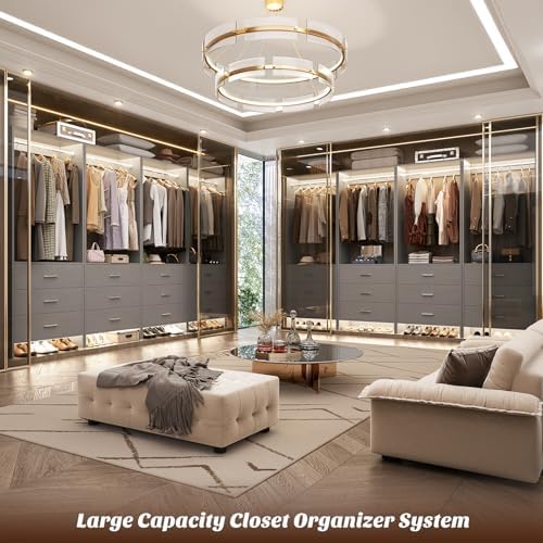 Aheaplus Closet System Closet Organizer, 3.6FT Closets, Set of 2，Grey