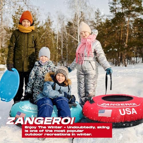Snow Tube for Sledding Snow Tubes Heavy Duty Snow Tube for Kids Adult Snow Sled Sledding Tube Inflatable Snow Tubes for Kids Towable Rubber Snows Tube with Cover