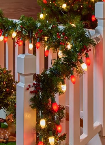 Vintage Christmas Lights Outdoor, 100Ft C9 String Lights with 100 LED Bulbs