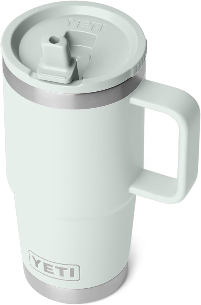 YETI Rambler 20 oz Travel Mug with Flip Straw Lid – Stainless Steel, Vacuum Insulated, Leakproof, Cup Holder Friendly, Ridgeline