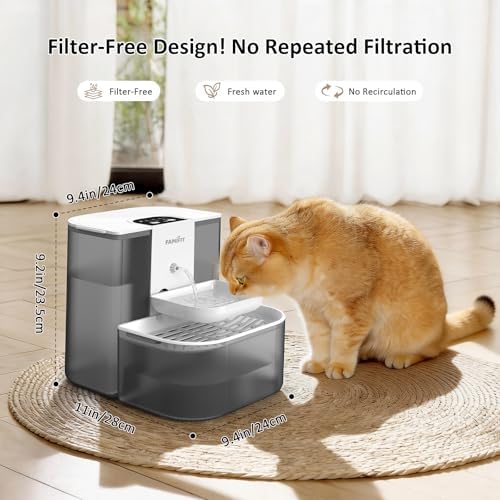 4.5L Automatic Cat Water Fountain, Ceramic Bowl Battery Operated