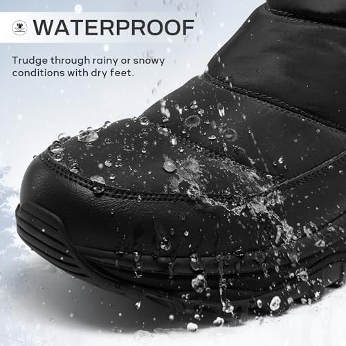 Coostar Snow Boots for Men Waterproof Winter Boots with Arch Support Lightweight Outdoor Casual Boot