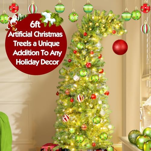 Seenelling 6 FT Lime Green Christmas Tree Prelit Whimsical Artificial