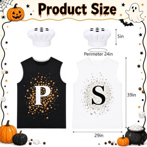 4 Pcs Salt and Pepper Couples Costume, Adult Halloween Condiment Cosplay