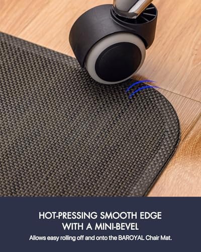 BARoyal Office Chair Mat for Hardwood Floor Under Desk Computer Rolling Chair Mat for Wood/Tile Floor Non-Slip Heavy Duty Desk Rug PVC Plastic Hard Floor Protector 45"x 58" (Espresso)