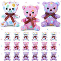 Haull 18 Pcs Valentine Conversation Hearts Stuffed Animals Bears Plush Bears Bulk for Kids Gifts 4" Mini Soft Stuffed Animals Small Cute Plushies Toys for Party Favors Supplies Decoration