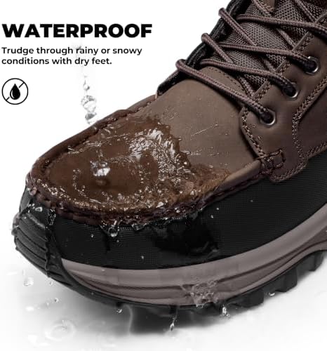 Coostar Snow Boots for Men Moc Toe Casual Winter Boots Lightweight