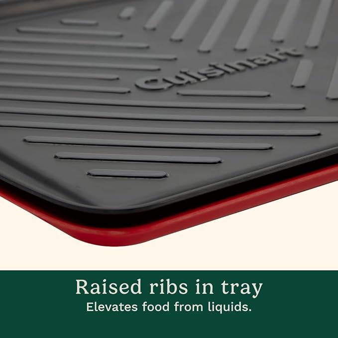 Cuisinart CPK-210 Grilling Prep and Serve Trays, Black and Red Large 18” x 14.5”