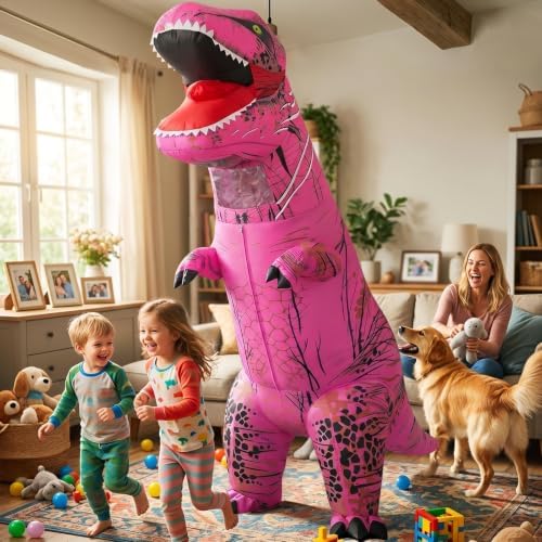 Inflatable Dinosaur Costume for Kids and Adults, Blow Up Party Suit