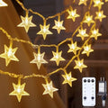 Minetom 33ft Plug in Star String Lights with Remote and Timer