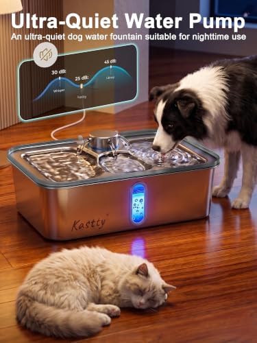 Kastty 17L/4.5Gal Stainless Steel Dog Water Fountain for Large Dogs