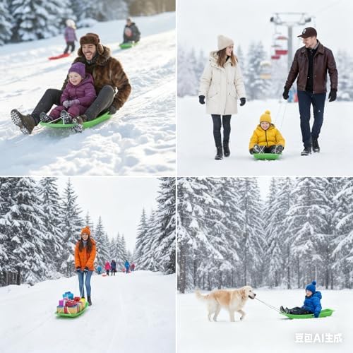 2-Person Sled for| 35" All-Season Toboggan | Reinforced Structure | High Weight Capacity | for Snow, Beach & Park