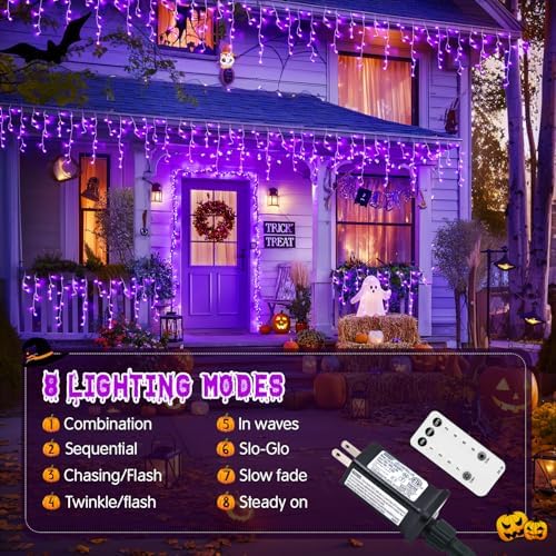 JMEXSUSS Purple Halloween Lights Outdoor, 800 LED