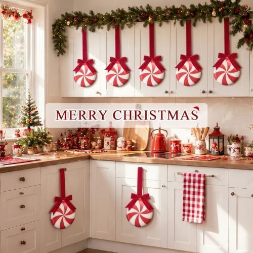 8 Pcs Christmas Kitchen Hanging Ornament, Velvet, Candy