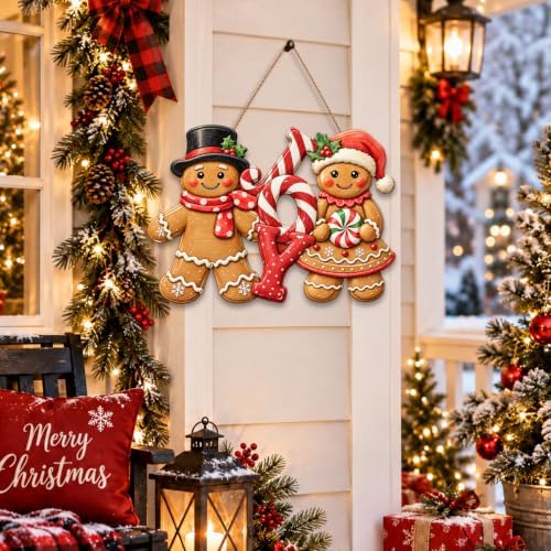 Gingerbread Christmas Decorations Joy Gingerbread Boy Girl Sign