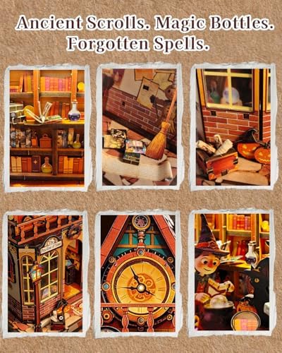 OZJAY Halloween Miniature House Kit, 3D Wooden Puzzles for Adults