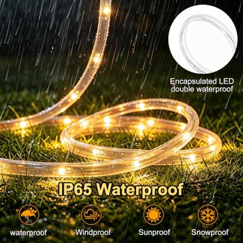 KNONEW 1000 LED Rope Lights Outdoor 170FT Rope Light for Outside Waterproof