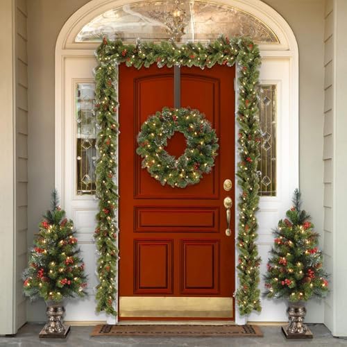 Wreath Hanger,Adjustable Length 14.9-25 Inch Wreath Hanger for Front Door