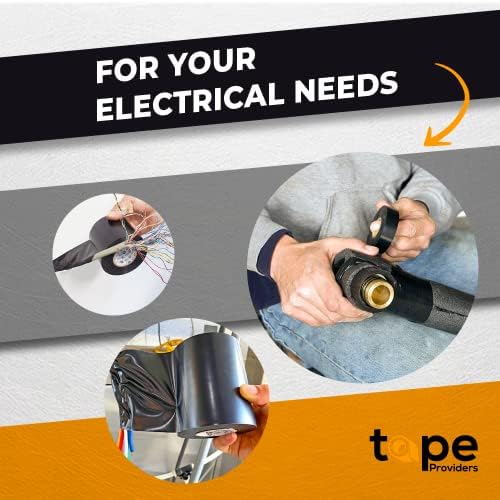 WOD ETC766MS Black Electrical Tape, 3 inch x 66 ft. UL/CSA/CE Listed Core, Rated up to 600V and 176F, 8 Mil Thick, PVC Vinyl Waterproof, Flame Retardant for Electric Wiring