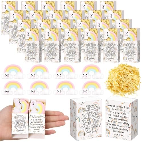 24 Sets Rainbow Positive Gifts You are Awesome Party Favors with Boxes