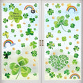 9 Sheets St Patrick's Day Window Clings, 217 PCS Green St Patricks Day Shamrock Window Stickers with Coins Rainbow, Double Sided Static Window Clings for Glass Windows St Patricks Day Decorations