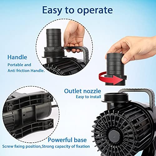 WaterRebirth (3200GPH-175W,UL listed) High Flow Large Fountain Submersible Water Pond Sump Pump Aquarium Electric Waterfall Pump Outdoor PS-3200 (Pack of 2)
