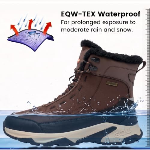EQW Men's Snow Boots Waterproof Insulated Non-Slip Lightweight