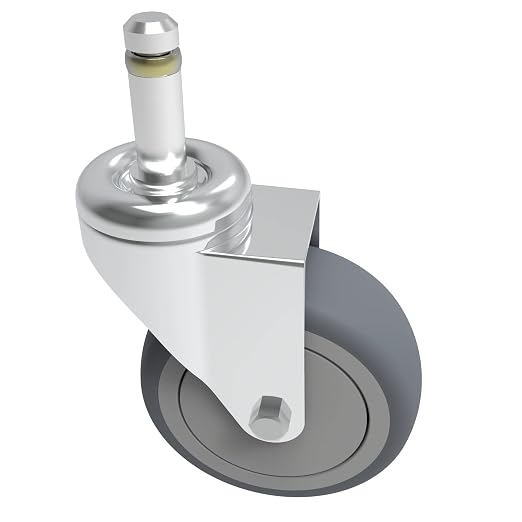 RILIDRI 3-Inch Swivel Stem Caster, 7/16-Inch Stem Diameter Rubber Wheel, Heavy Duty TPR Replacement Wheels for Rubbermaid Mop Bucket Cart Grill Casters - 8 Pack