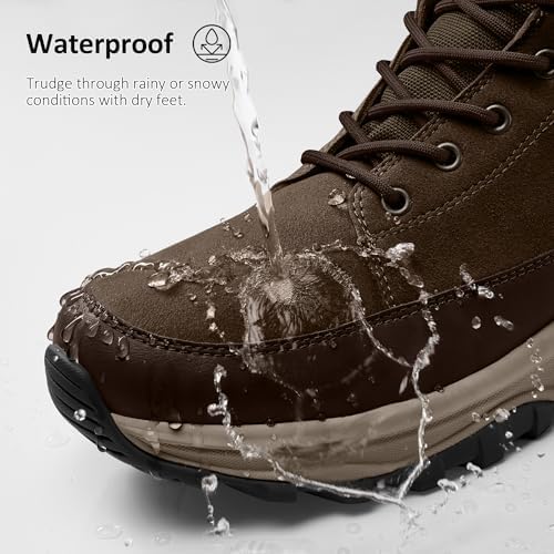Coostar Snow Boots for Men Waterproof Outdoor Casual Winter Boot Lightweight with Arch Support