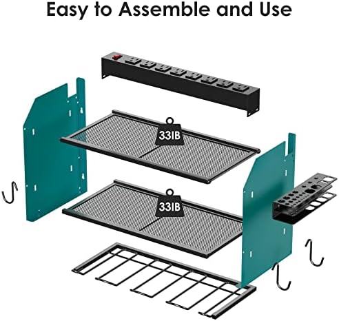 CCCEI Wall Mount Modular Tool Charging Organizer, NavyBlue, 1 Pack, 3 Tier.