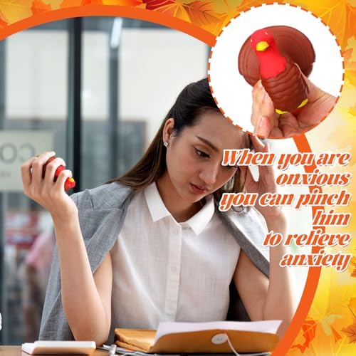 Meooeck 12 Pcs Thanksgiving Turkey Fidgets Balls Thanksgiving Party Favor