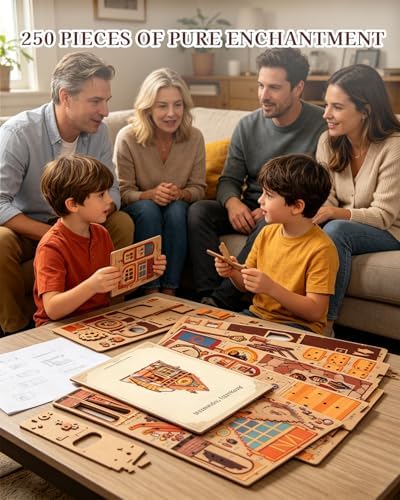OZJAY Halloween Miniature House Kit, 3D Wooden Puzzles for Adults