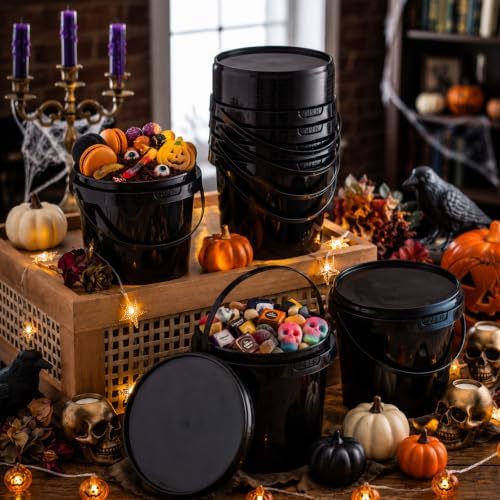Funnymoom 20 Pack 48 oz Halloween Trick or Treat Candy Buckets for Party