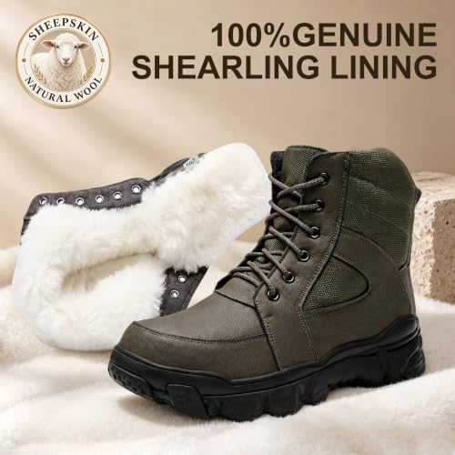 Men’s Shearling Lined Waterproof Leather Snow Boots