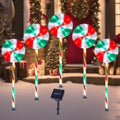 BRIGHTDECK 5 Pack Solar Christmas Pathway Lights, Lollipop Stakes