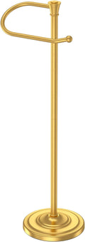 Toilet Paper Holder Free Standing, 25” H Stainless Steel Brass Gold Toilet Paper Stand, Weighted Base Floor Tissue Roll Holder for Bathroom,Toilet Roll Stand