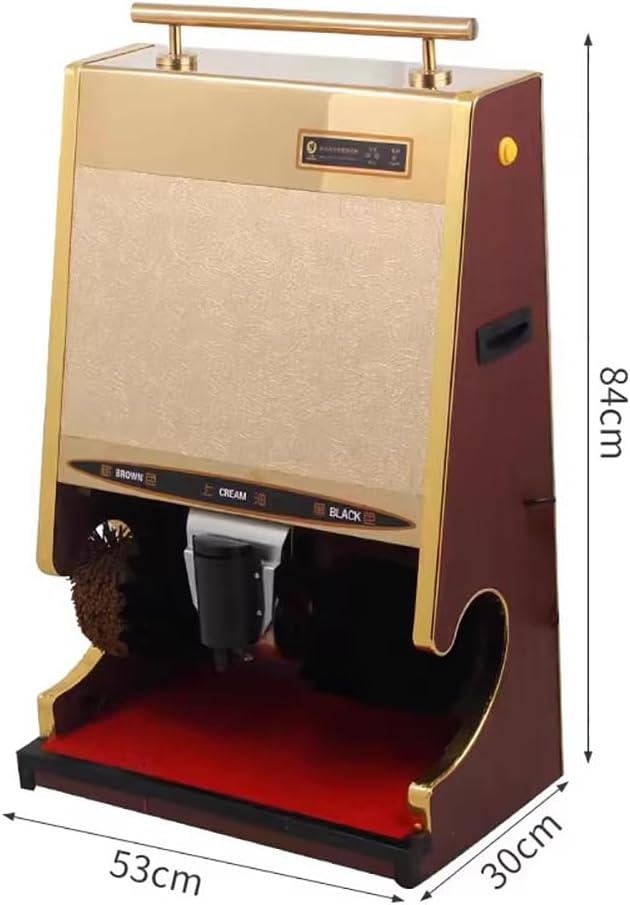 Commercial Luxury Stainless Steel Automatic Shoe Polishing Machine with Handrails and Oil Tank Design, Automatic Sensor Dual-Brush Leather Shoe Polishing Machine,F