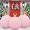 Jetec 3 Pcs 32 Inch Giant Velvet Pink Christmas Inflatable Balls