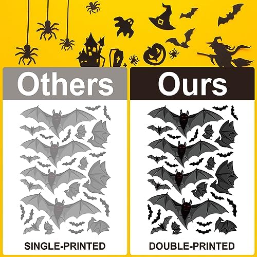 Pumpkin Spider Bats Shop Window Clings for Halloween Decorations Home Decor