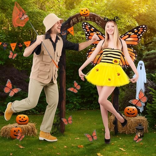 2 Set Butterfly Catcher Couple Costume Matching Halloween Outfits