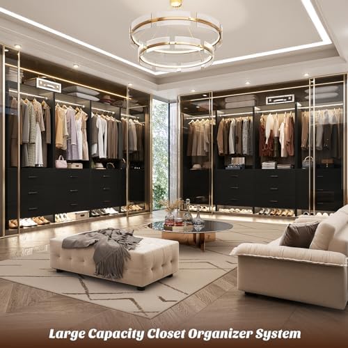 Aheaplus Closet System Closet Organizer, 3.6FT Closets, Set of 2，Black